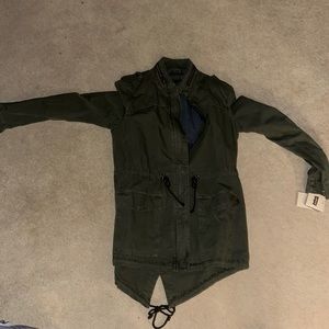 Green trench coat